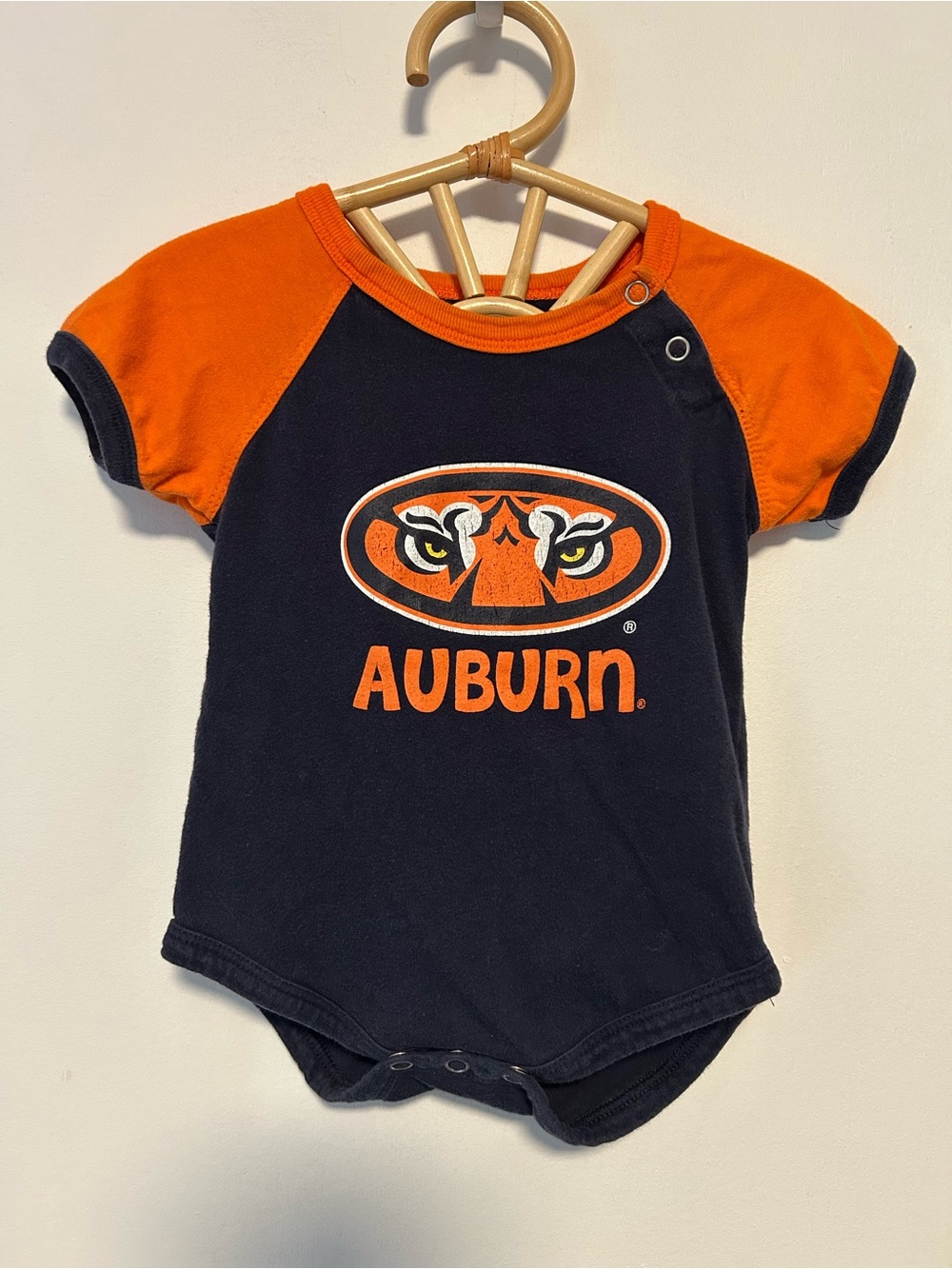 Auburn Tigers Navy and Orange Baby One-Piece Bodysuit